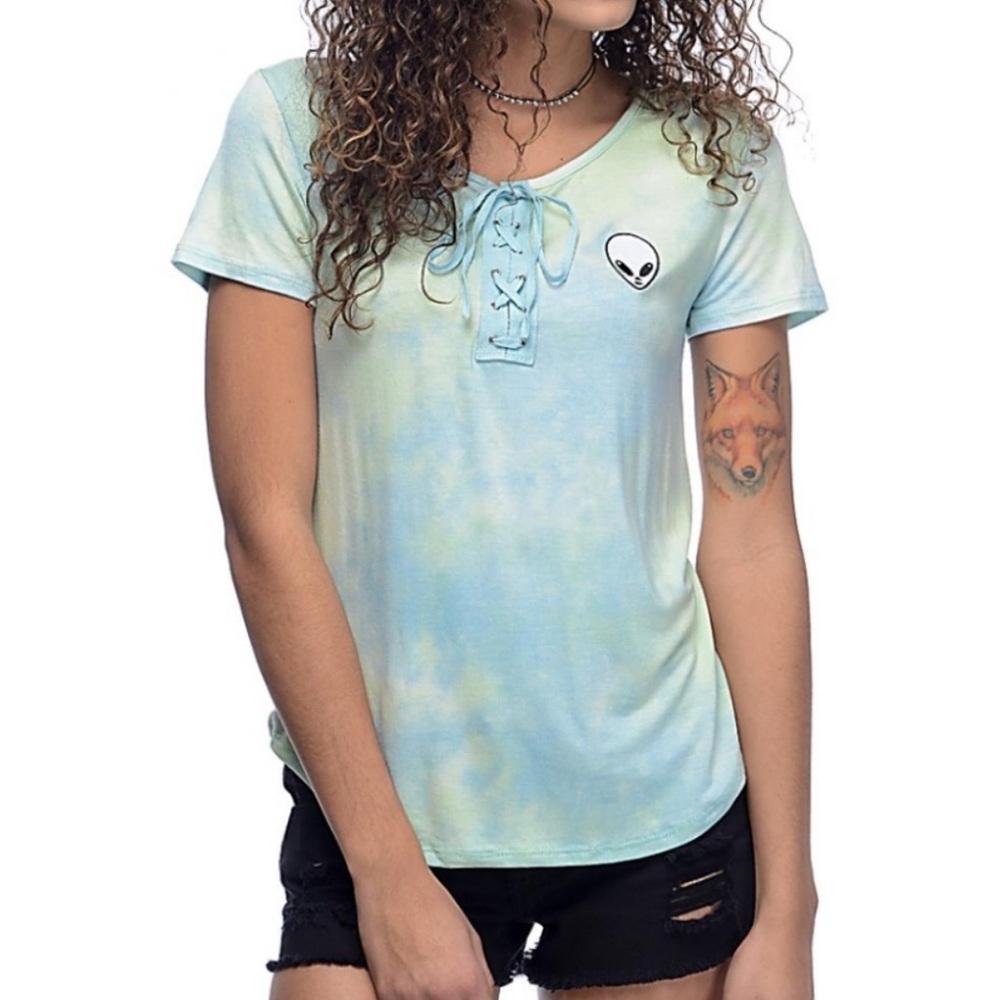 Luna Chix Tie Dye T-Shirt with Alien Logo